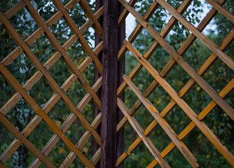 Canvas wooden grill rake folded pattern rhombus corner gazebo in the garden
