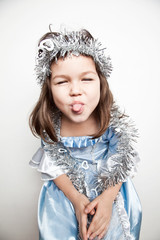 Little princess in blue dress 