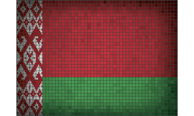 Mosaic flag of Belarus - obrazy, fototapety, plakaty