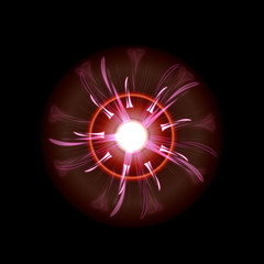 Bright Star Burst Light Effect with Glittering, Glowing Sparkles - Nebula Flare and Glare, Element for Texture or Background, Isolated on Black