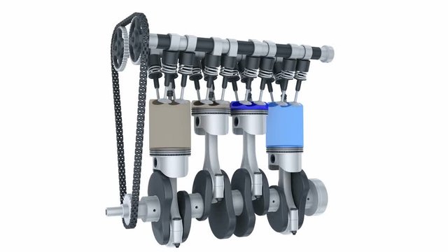 engine car 3d, seamless loop