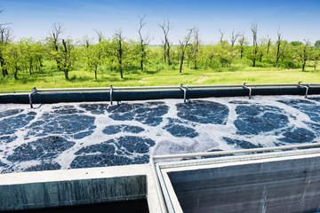 Cleaning construction pool for sewage treatment , waste water