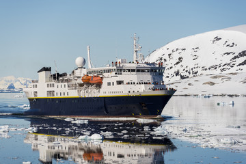 Passenger vessel in antarctica