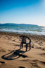 Sur la plage d'Orbetello en Toscane