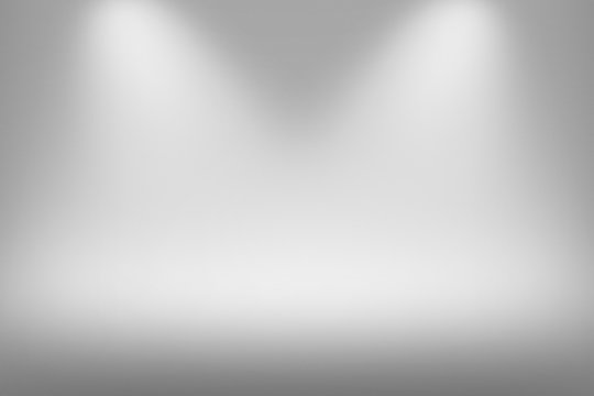 Product Showscase Spotlight on Foggy Background - Soft and Fuzzy Infinite White Floor - Light Scene for Modern Clean Minimalist Design, Widescreen in High Resolution