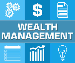 Wealth Management Business Symbol Blue Grid 