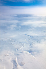 Fototapeta na wymiar Winter tundra from above