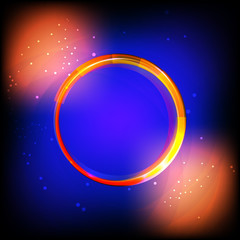 Orange ring with spcae abstract background