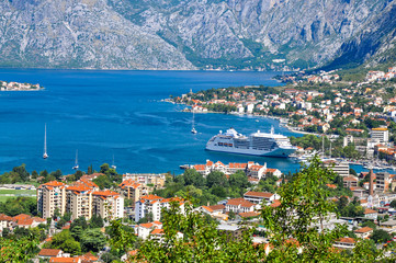 The Kotor bay view from mountains