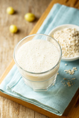 Yogurt smoothie with oats and gooseberry