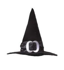 Black witch hat isolated on a white background