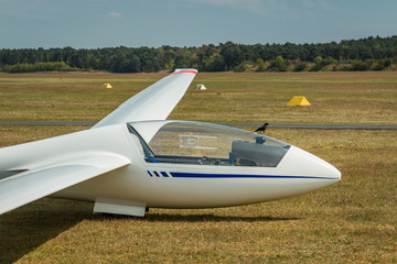 Segelflugzeug auf einem Segelflugplatz