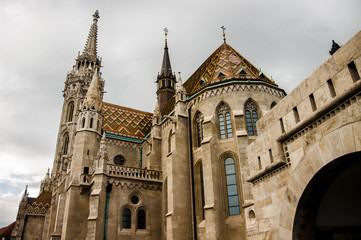 Tower of Fisherman's Bastion in Budapest, Hungary