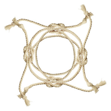 Beige cotton rope frame