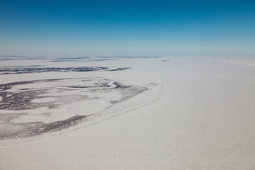 Great Siberian river Yenisei in winter