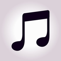 Music note icon. Character listening song. Flat design style.