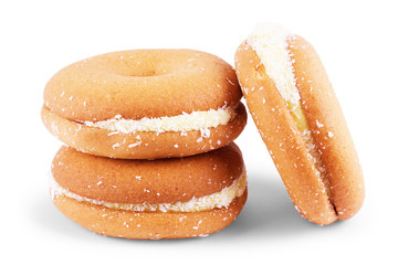 sweet cookie with coconut isolated