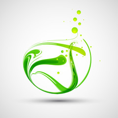 Abstract green wave. Vector