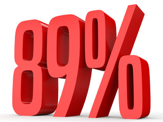 Eighty nine percent off. Discount 89 %.