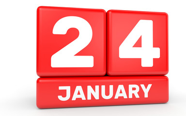 January 24. Calendar on white background.
