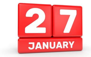January 27. Calendar on white background.