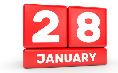 January 28. Calendar on white background.