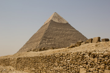 Fototapeta na wymiar One of the great pyramids in Giza
