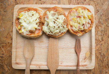 Different mini pizza buns