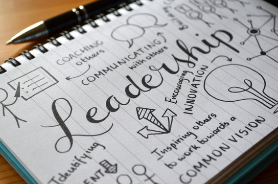 LEADERSHIP graphic notes on notepad