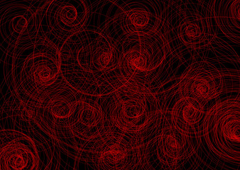 red spiral on black background