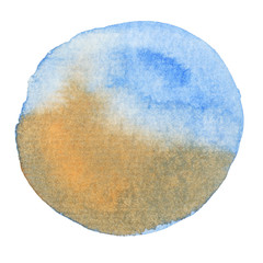 Watercolor circle texture.  Watercoluor circle elements for design.