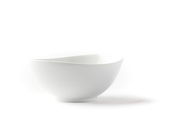 Side view of an oval bowl on a white background
