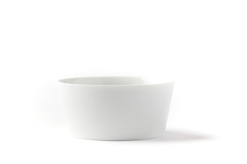 White bowl on a white background side view