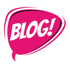 pink blog retro speech bubble