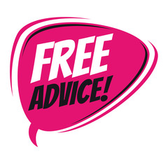 free advice retro speech bubble
