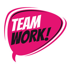 teamwork retro speech bubble