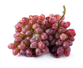 red seedless grapes isolated on white background