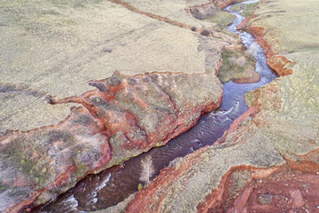 swift creek at  Colorado foothills - aerial view