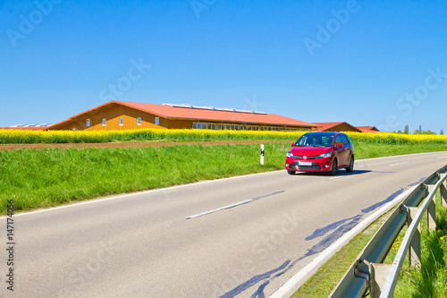 &ldquo;Autofahren auf der Landstraße - Driving on a country road&rdquo; Stock photo