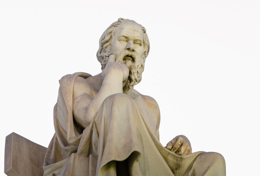 Sanctuary Hver uge Kosciuszko Close-Up marble statue of the Greek philosopher Socrates on a white  background Stock Photo | Adobe Stock