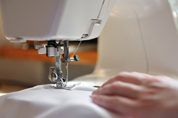 Sewing machine and fabric prepared for sewing