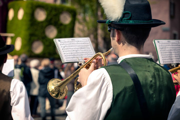 ITALY, BORMIO - APRIL 16,2017: Celebration of Pasquali, in Bormio, Valtellina, Italy