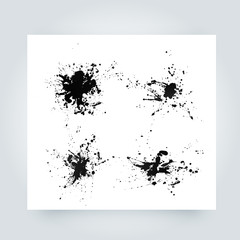 Vector abstract background with big splash and place for your text. Grunge Vector Illustration. Splatter template. Paint set for design use