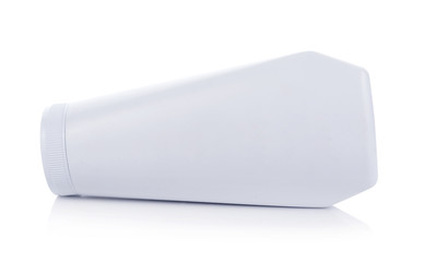 Plastic white Bottle on white background