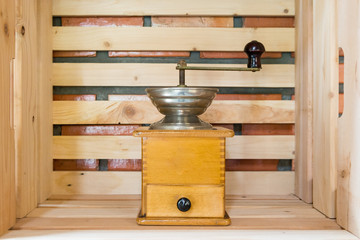 Vintage of Coffee grinder in wooden box