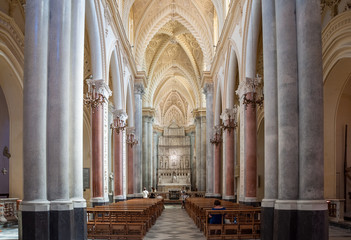Fototapeta premium Interior of the Erice Cathedral, province of Trapani. Sicily, Italy
