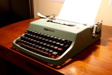 Green Olivetti Lettera Typewriter.