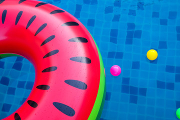 red Rubber ring in the pool 