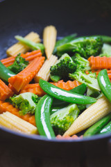 stir fried vegetable with cheese eat with steak