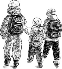 the kids on a stroll